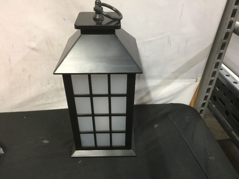 Photo 2 of allgala Grid Lattice Panel LED Flame Effect Lantern Lamp