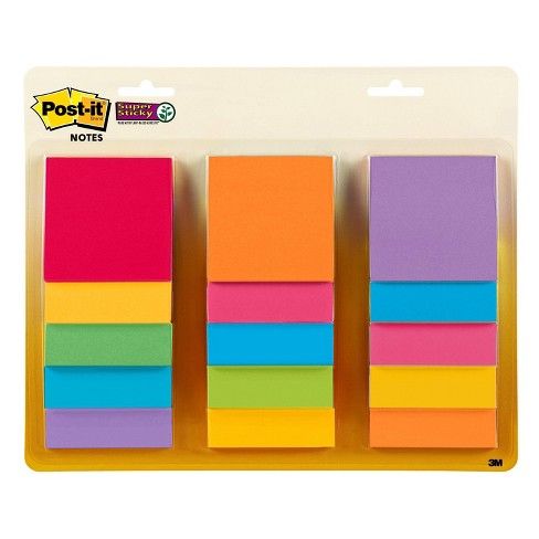 Photo 1 of Post-it 15pcs Sticky Notes - Multicolor 3 pack 
