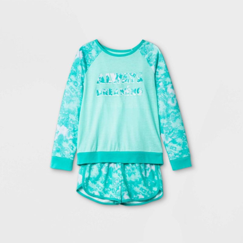 Photo 1 of Girls' 2pc 'Always Dreaming' Tie-Dye Pajama Set - Cat & Jack™ size XS
