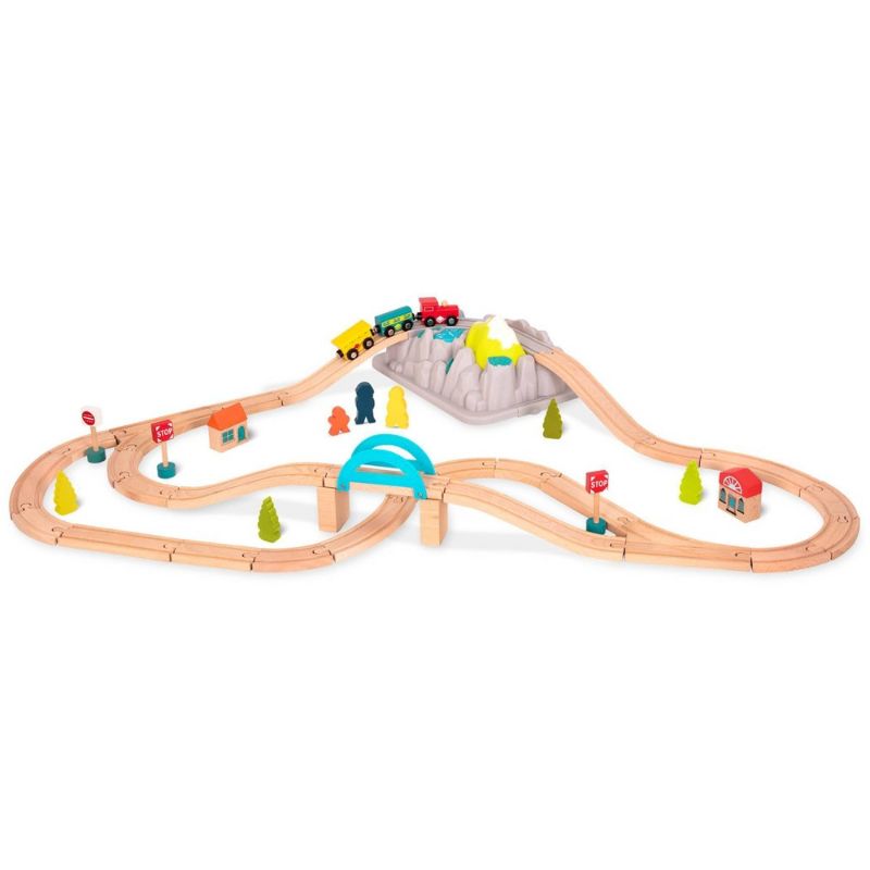 Photo 1 of B. toys Wooden Train Set - Wood & Wheels
