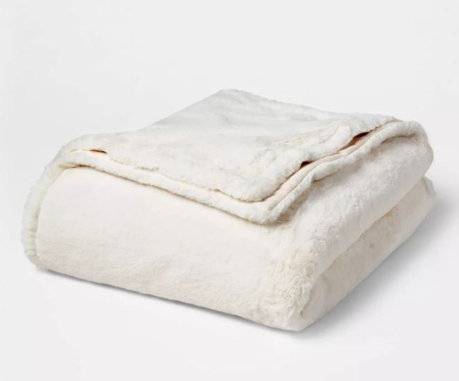 Photo 1 of 55"x80" Faux Fur Throw Blanket - Threshold™
