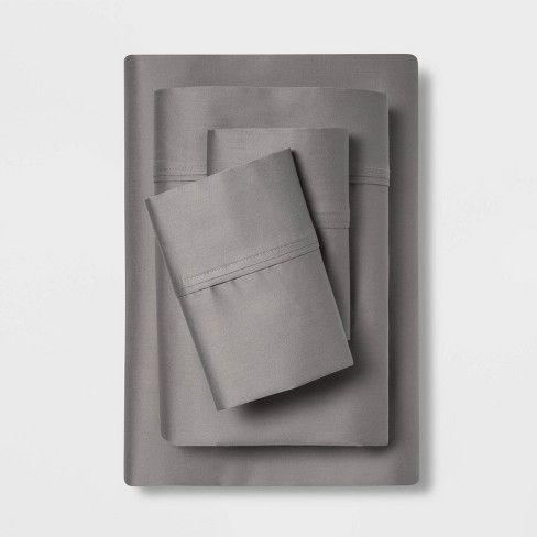 Photo 1 of 400 Thread Count Solid Performance Sheet Set - Threshold™ King Gray 
