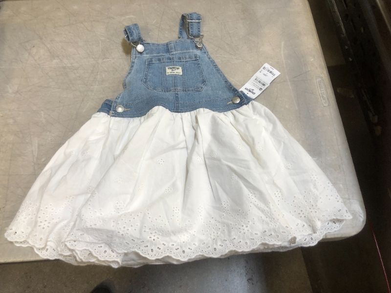 Photo 1 of OshKosh B'gosh Toddler Girls' Eyelet Denim Dress - Blue/White 5T
