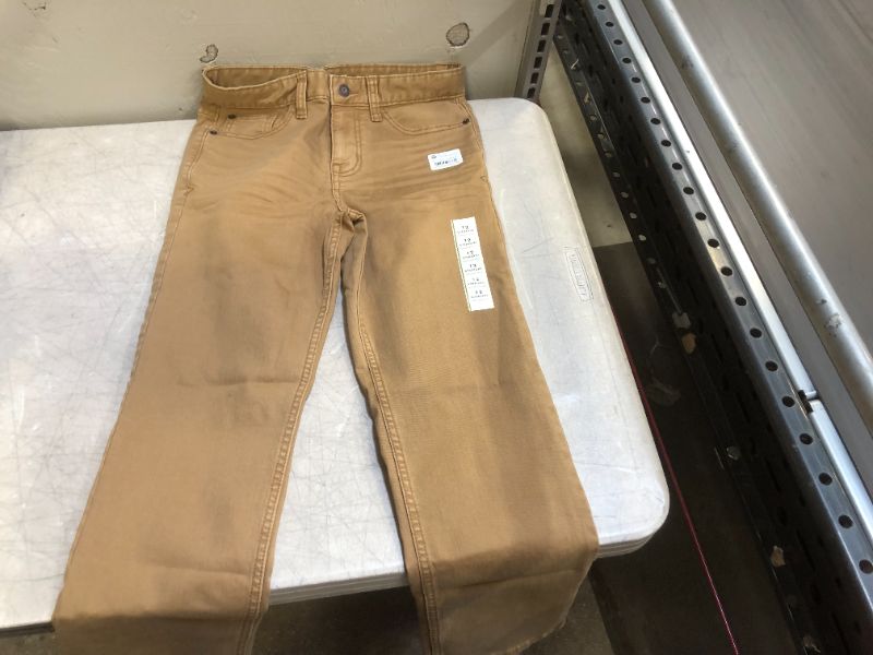 Photo 2 of Boys' Stretch Straight Fit Jeans - Cat & Jack™ Khaki Wash size 12
