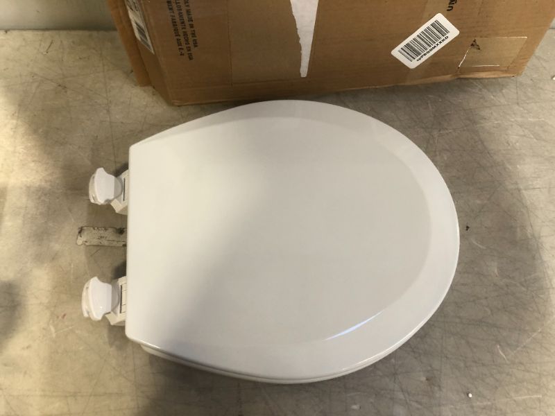 Photo 2 of Bemis 1500EC 390 Lift-Off Wood Elongated Toilet SEAT, Cotton White