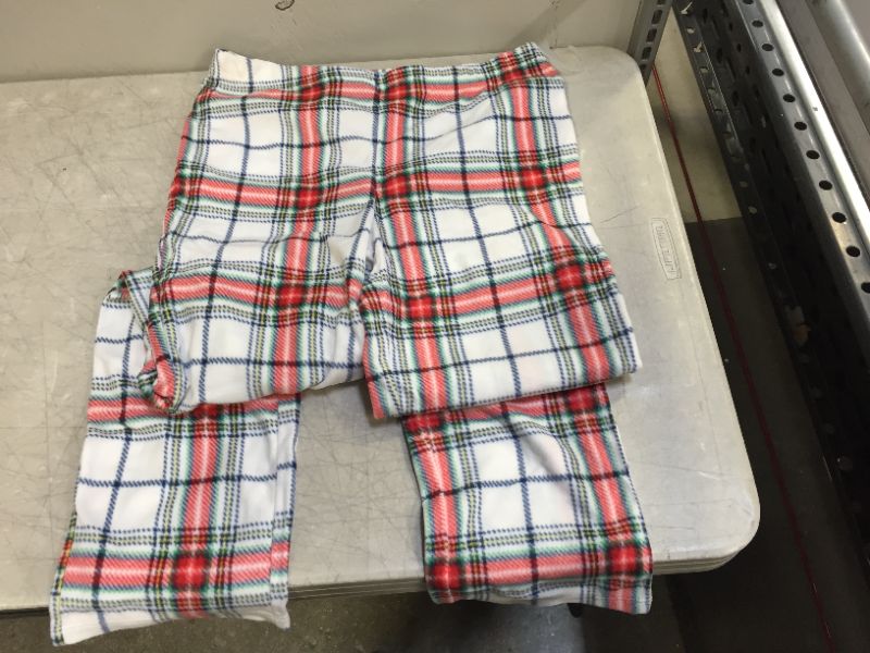 Photo 2 of Women's Holiday Plaid Fleece Matching Family Pajama Pants - Wondershop™ White M
