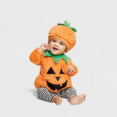 Photo 1 of Baby Pullover Pumpkin Halloween Costume with Hat - Hyde & EEK! Boutique™ 6-12M
