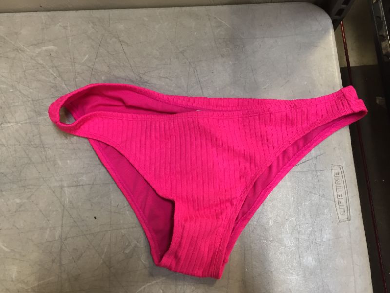 Photo 1 of Juniors' Ribbed Cheeky Bikini Bottom - Xhilaration Pink XL and Women's Swim Brief Bikini Bottom - Aqua Green Navy M

