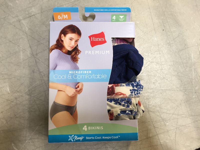 Photo 1 of Hanes Premium Women's Cool & Comfortable Microfiber Bikini Panties 4pk size 6
