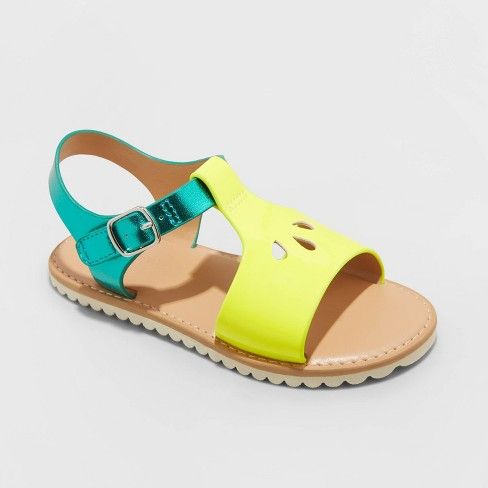 Photo 1 of Toddler Girls' Pam Ankle Strap Sandals - Cat & Jack Bright Yellow 8
