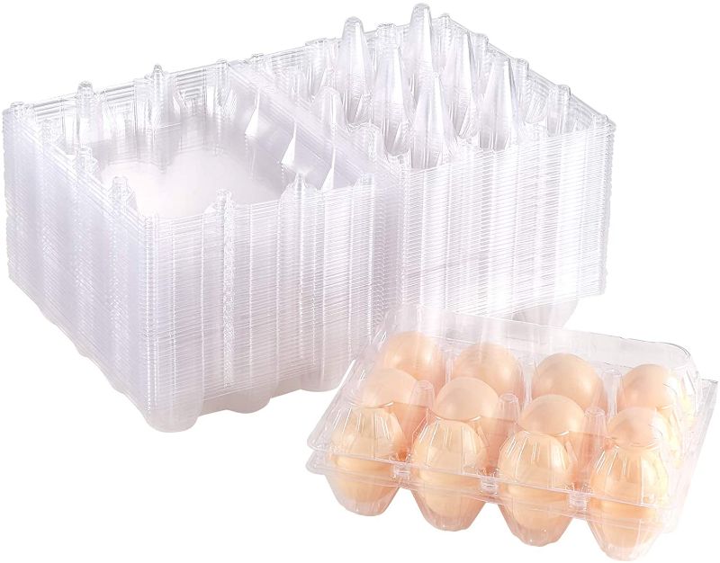 Photo 1 of 40 Pack Egg Cartons for Chicken Eggs, Betose 12 Count Plastic Disposable Egg Cartons Clear Egg Holder Stackable Egg Storage Container Egg Tray Holder for Chicken Farm, Home Refrigerator Storage