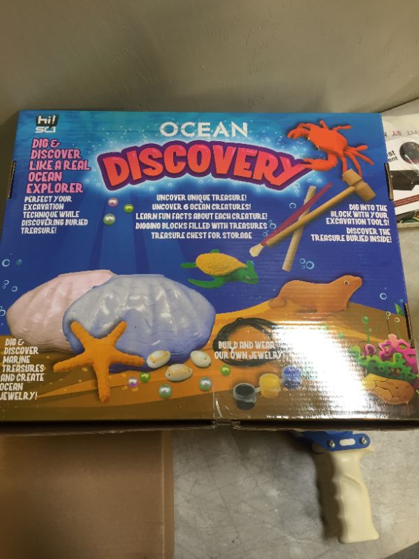 Photo 2 of hi!SCI Ocean Discovery Dig Excavation Kit-Dig Up Unique Marine Pearl Treasures and Create Ocean Jewelry for Kids