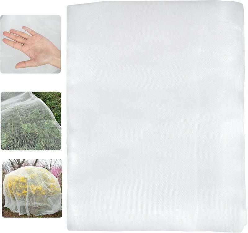 Photo 1 of Mosquito Net, 10x15 Feet Bird Netting for Garden Cicadas Netting Bug Insect Pest Barrier Mesh Net Fruit Tree Netting for Protecting Plant Vegetables and Flower(White)
