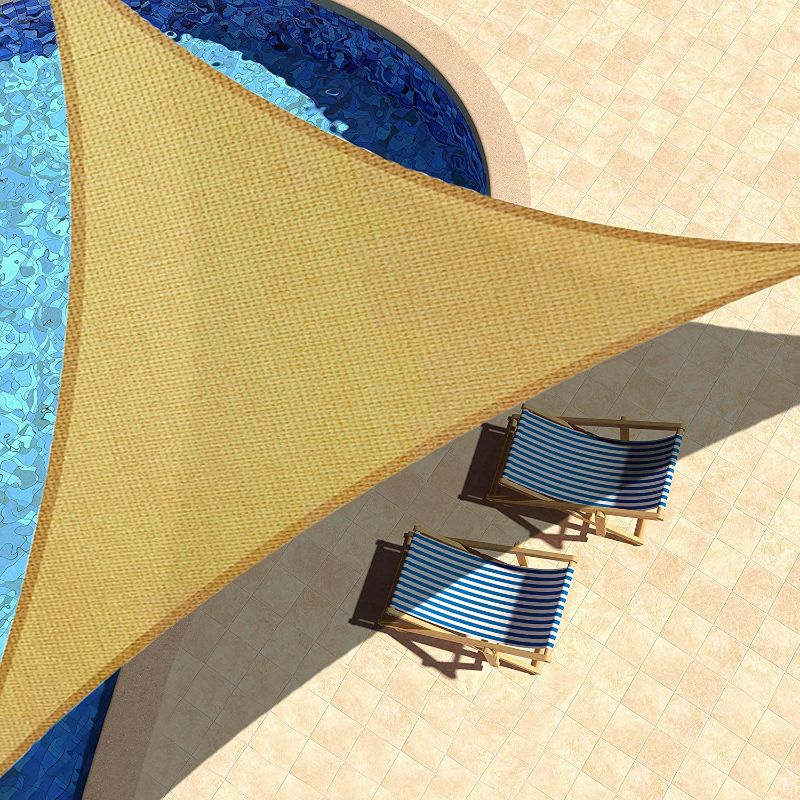 Photo 1 of KYNNICETT Triangle Sun Shade Sail Sunshades Canopy Outdoor Shades Cover for Patio Garden Backyard 16' x 16' x 16' Sand
