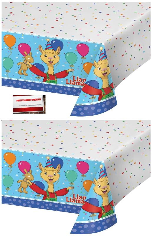 Photo 1 of (2 Pack) Llama Llama Birthday Plastic Table Cover 54 X 102 Inches (Plus Party Planning Checklist by Mikes Super Store)
