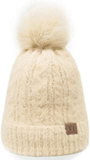 Photo 1 of ViGrace Women Knit Slouchy Beanie Chunky Baggy Hat with Faux Fur Pompom Winter Soft Warm Ski Cap
BEIGE
