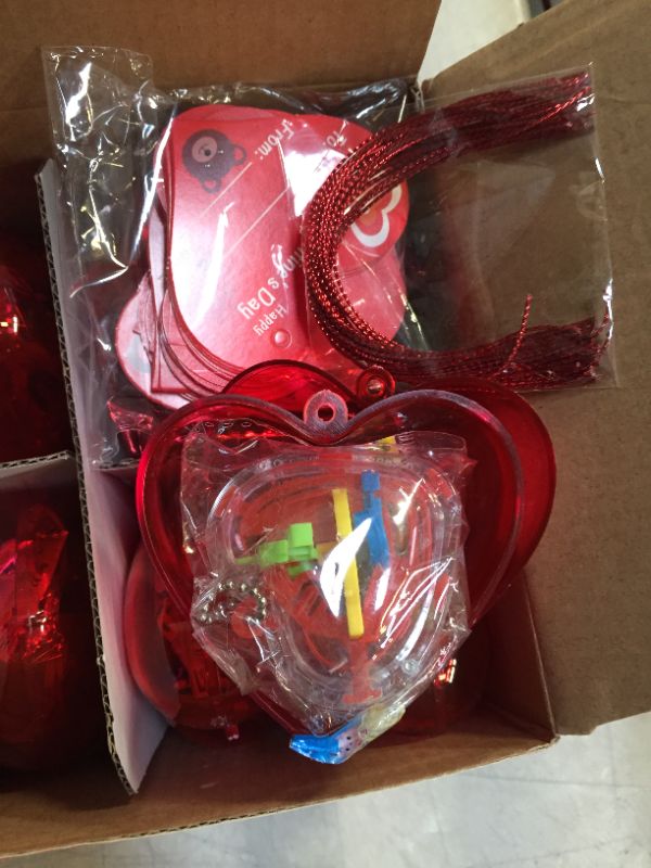 Photo 2 of 28 Pack Mini KEYCHAINS 3” Heart + Valentines Cards For Kids Valentines Day Classroom Gifts
