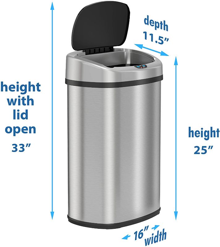 Photo 1 of 13 gallon stainless steel trashcan 
