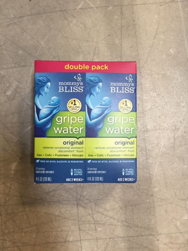 Photo 2 of Mommy's Bliss Original Gripe Water, Gas and Colic Relief, Gentle and Safe, Made for Infants, 2 Weeks+, 8 Fl Oz (2 Bottles)
EXP 11/22