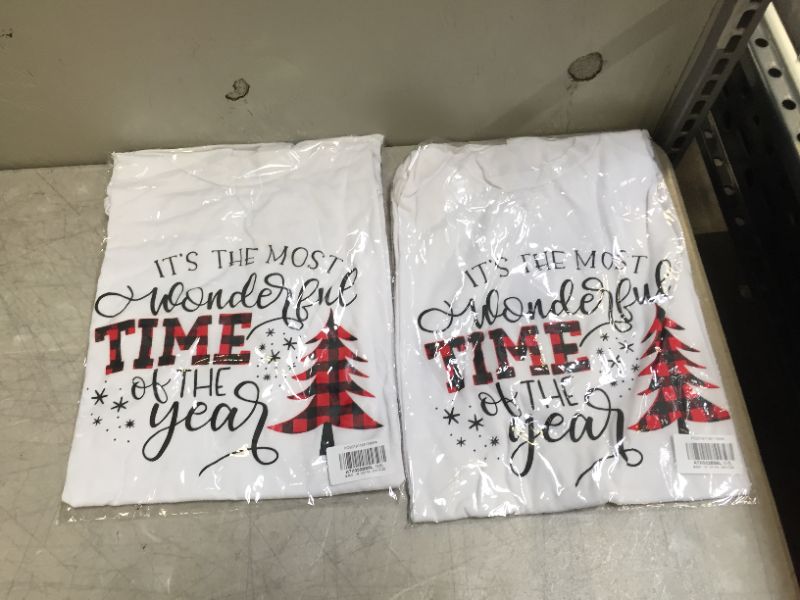 Photo 2 of generic white Christmas shirt 2 pack L