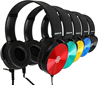 Photo 1 of Classroom Headphones Bulk 5 Pack, Student On Ear Color Varieties, Comfy Swivel Earphones for Library, School, Airplane, Kids, for Online Learning and Travel, Noise Stereo Sound 3.5mm Jack (Colorful)