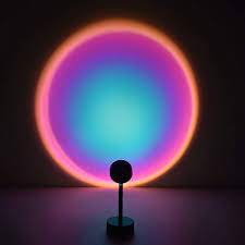 Photo 1 of Sunset Projection Led Light, Rainbow Floor Stand Modern Lamp Night Light for Living Room Bedroom Romantic Projector Gift for Wedding Birthday Party -USB Charging (Rainbow)