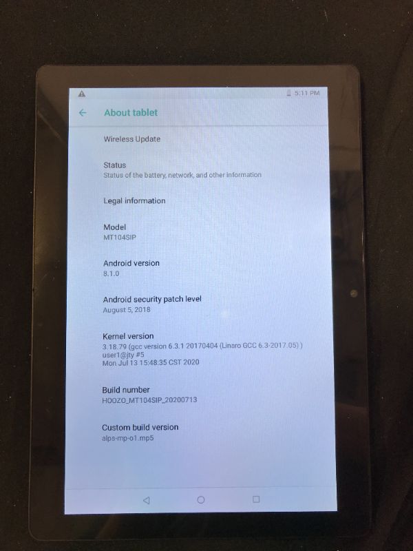 Photo 1 of model v0010W Touch Screen tablet - minor scratches on screen 