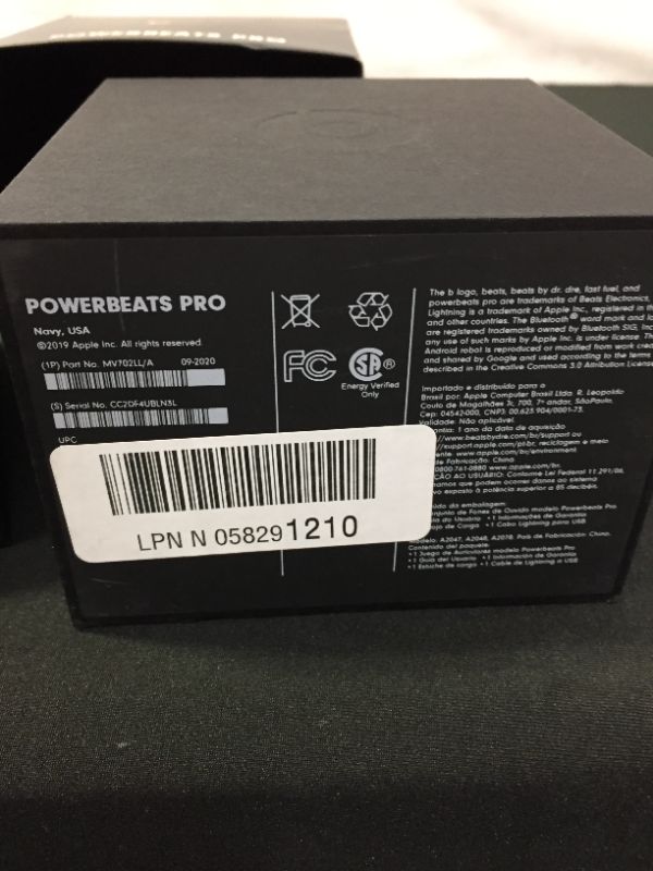 Photo 2 of Powerbeats Pro Wireless Earbuds - Apple H1 Headphone Chip, Class 1 Bluetooth Headphones, 9 Hours of Listening Time, Sweat Resistant, Built-in Microphone - Navy (MISSING CHARGER)