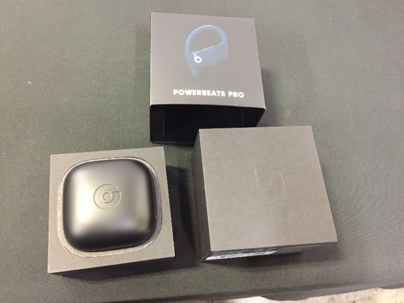 Photo 4 of Powerbeats Pro Wireless Earbuds - Apple H1 Headphone Chip, Class 1 Bluetooth Headphones, 9 Hours of Listening Time, Sweat Resistant, Built-in Microphone - Navy (MISSING CHARGER)