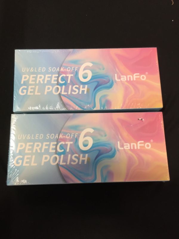 Photo 1 of UV & LED SOAK OFF PERFECT GEL POLISH 6 LANFO (COLORS UNKNOWN FACTORY SEALED SHUT)