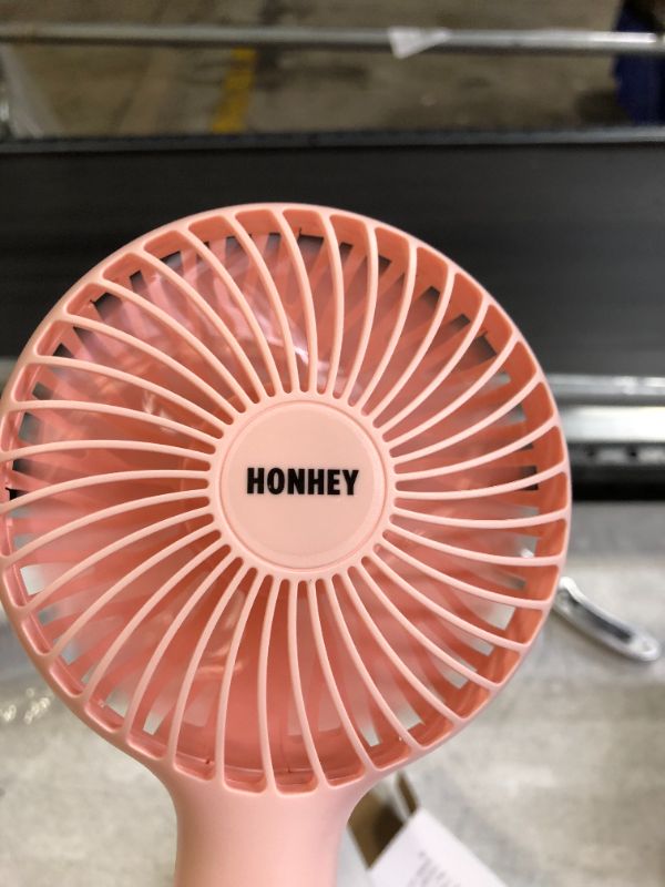 Photo 2 of HonHey Handheld Fan Portable, Mini Hand Held Fan with USB Rechargeable Battery, 3 Speed Personal Desk Table Fan with Base, 8-12 Hours Operated Small Makeup Eyelash Fan for Women Girls Kids Outdoor
