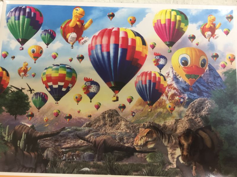 Photo 1 of 1000 PIECE PUZZLE WITH HOT AIR BALLOONS AND DINOSAURS