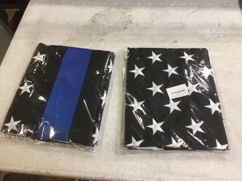 Photo 1 of 2 PACK THIN BLUE LINE FLAGS 