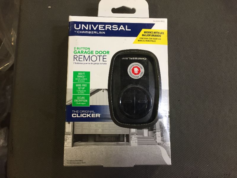 Photo 1 of Chamberlain KLIK5U-BK2 Black Universal Garage Door Remote Two Button