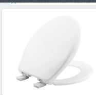 Photo 1 of BEMIS Affinity Lift-Off Slow Close Round Plastic Closed Front Toilet Seat in White
