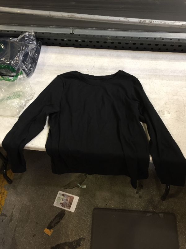 Photo 1 of hanes long sleeve black tee womens med