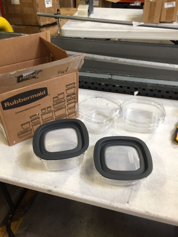 Photo 1 of 5 stackable rubbermaid storage containers 2 large 3 small