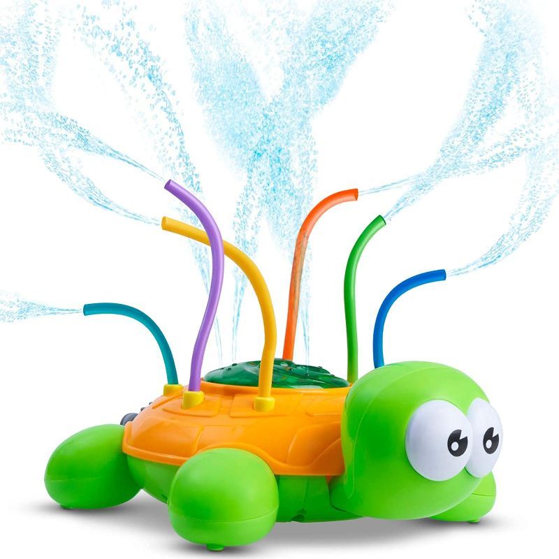 Photo 1 of 2PACK Chuchik Outdoor Water Spray Sprinkler for Kids and Toddlers - Backyard Spinning Turtle Sprinkler Toy w/ Wiggle Tubes - Splashing Fun for Summer Days - Sprays Up to 8ft High - Attaches to Garden Hose