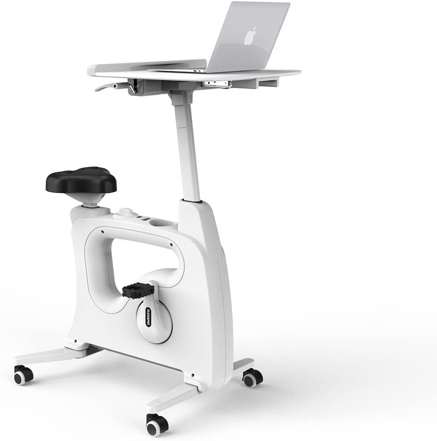 Photo 1 of Flexispot - Exercise Bike Desk - Desk Exercise Bike with Notebook Tray - White - UNABLE TO TEST
