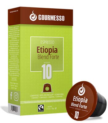 Photo 1 of 2PACK .
Gourmesso Etiopia Blend Forte - 20 Nespresso Machine Compatible Coffee Capsules - Fair Trade | High Intensity