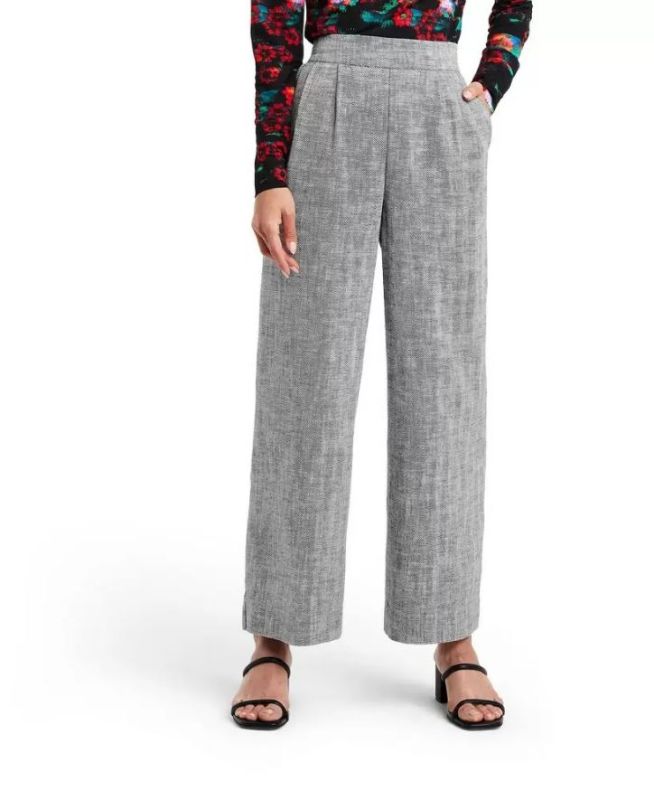 Photo 1 of Women's Chevron High-Rise Wide Leg Tweed Pants - Rachel Comey x Target Black 12
