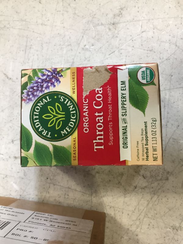 Photo 1 of Traditional Medicinals Organic Throat Coat, 16-Count Boxes (Pack of 6)