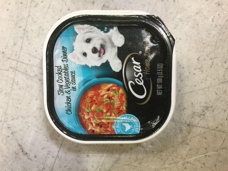 Photo 1 of 24 pack of CESAR HOME DELIGHTS Wet Dog Food Slow Cooked Chicken & Vegetables Dinner in Sauce