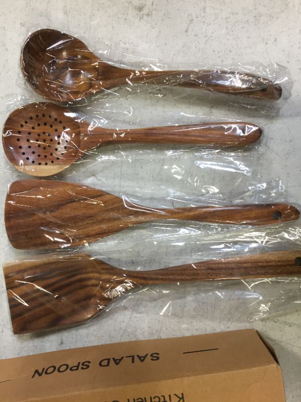 Photo 1 of 2 pack of wooden salad spoons and a 2 pack of danish dough whisks