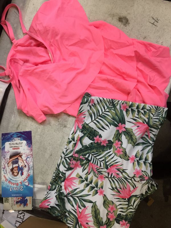 Photo 4 of Clothing pack, women's 2 piece swim suit, a large belt, and women's hospital scrub pants
