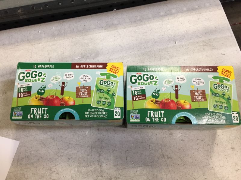 Photo 2 of GoGo squeeZ Applesauce Vty App/Cinn 3.2oz 20PK 2 Pack 