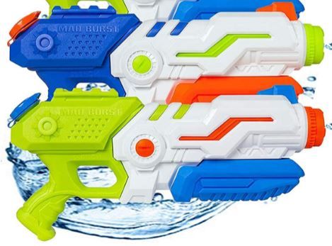 Photo 1 of 2 Pack Max Burst Super Water Gun High Capacity 600ml Power Soaker Blaster - Kids Toy Pool Beach Sand Water Fighting 