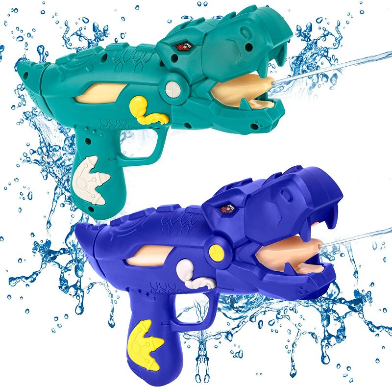 Photo 1 of FINGUARD Water Gun, 2 Pack Squirt Guns, Dinosaur Squirt Guns for Kids, Unique Water Blasters for Pool Party Beach(Small & Small)
