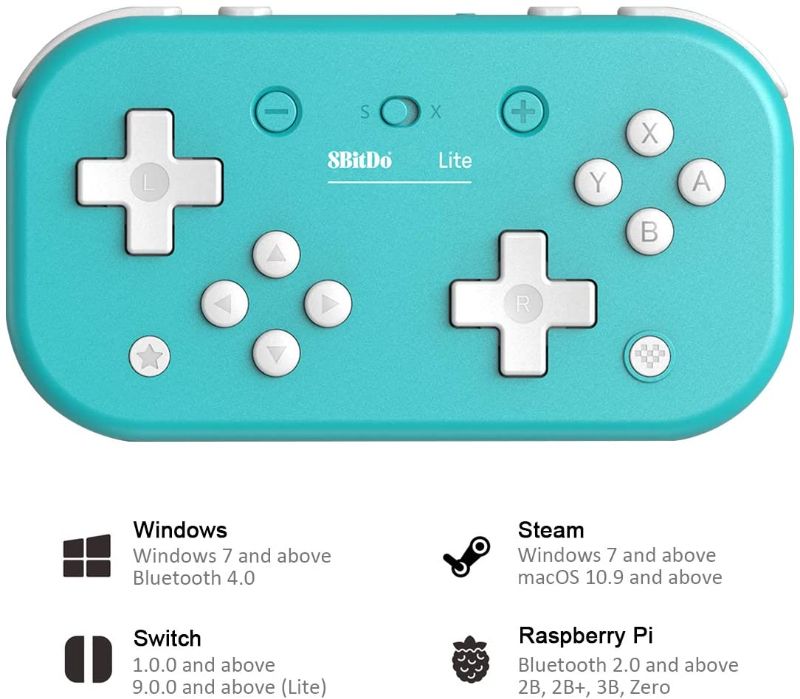 Photo 2 of AKNES Lite Bluetooth Wireless Controller Gamepad for Nintendo Switch & Lite, Nintendo Switch & Windows, Steam, Raspberry Pi (Turquoise Edition)
