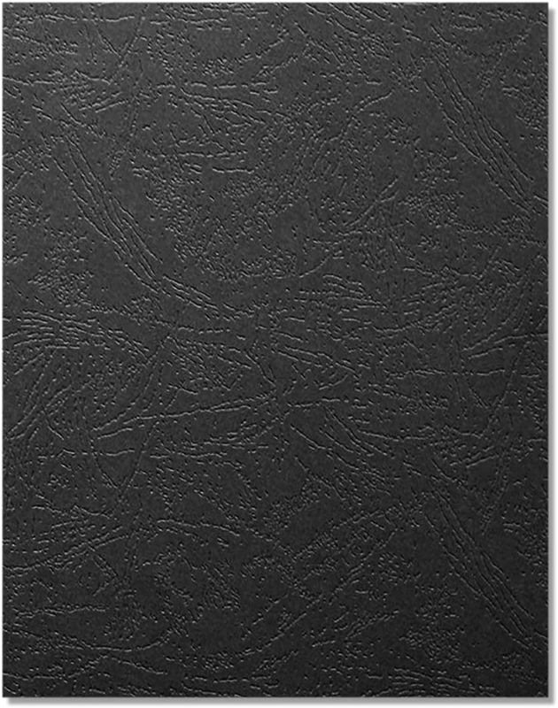 Photo 1 of 12Mil Leather Texture Paper Binding Covers, Binding Presentation Covers, 100 Pack, 8.5x11 Inches,Letter Size,Black